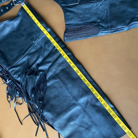 Leather Biker Motorcycle Chaps Size Medium JAFRUM Motorcycle Gear - Picture 11 of 13